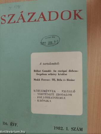 Századok 1982/1-6. II.