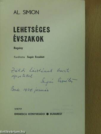 Lehetséges évszakok (dedikált példány)