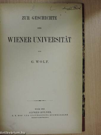 Zur Geschichte der Wiener Universität