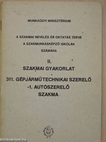 311. Gépjárműtechnikai szerelő