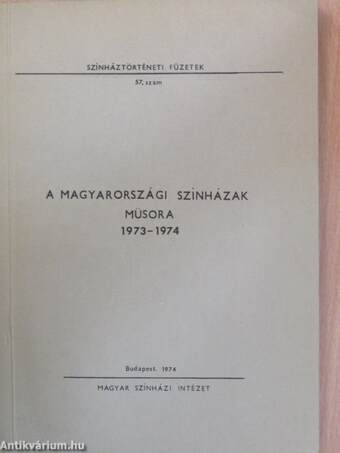 A magyarországi színházak műsora 1973-1974