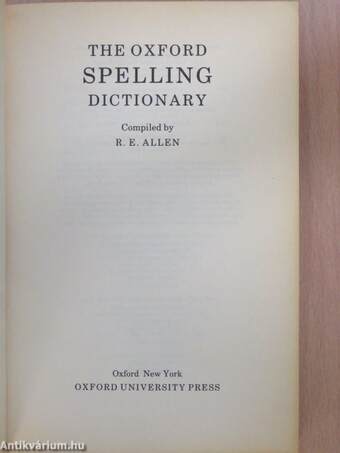 The Oxford Spelling Dictionary