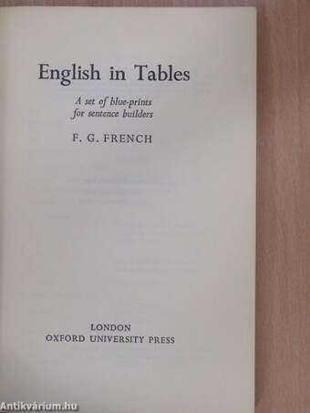 English in Tables