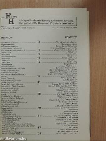 Psychiatria Hungarica 1989/1-4.