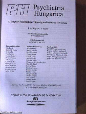 Psychiatria Hungarica 1999/1-6.
