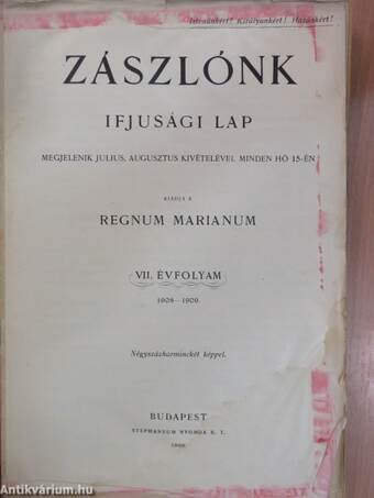 Zászlónk 1908. szeptember-1909. június