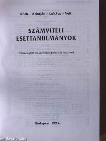 Számviteli esettanulmányok