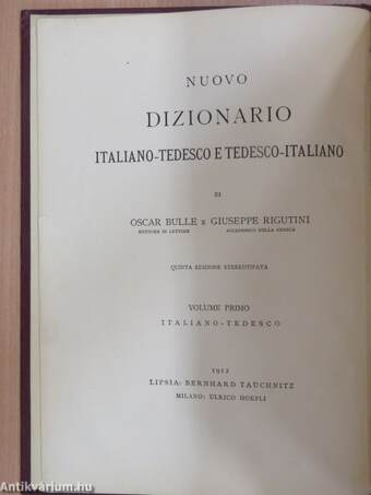 Neues italienisch-deutsches und deutsch-italienisches Wörterbuch I-II.