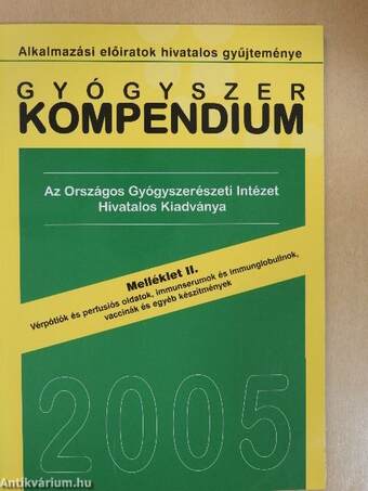 Gyógyszer kompendium 2005 Melléklet II.