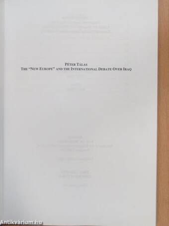 The "New Europe" and the International Debate Over Iraq