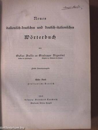 Neues italienisch-deutsches und deutsch-italienisches Wörterbuch I-II.