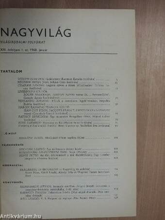 Nagyvilág 1968. január-június (fél évfolyam)