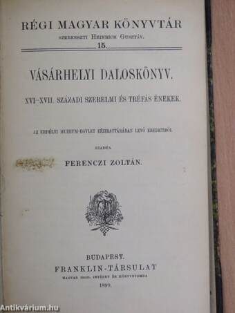 Vásárhelyi daloskönyv