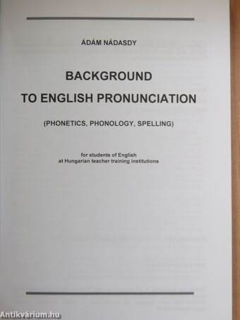 Background to english pronunciation