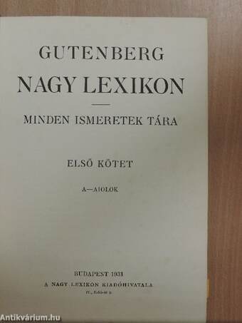 Gutenberg Nagy Lexikon 1-10.