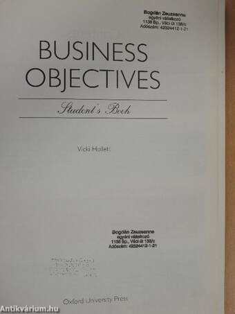 Business Objectives - Student's Book