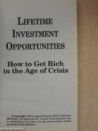 Lifetime Investment Opportunities