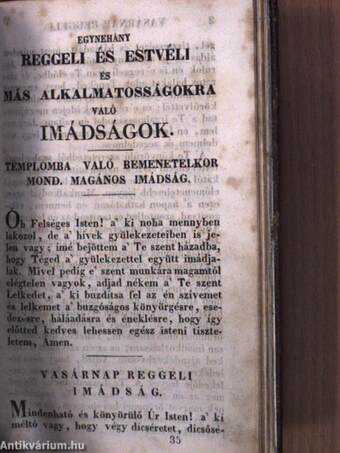 Közönséges isteni tiszteletre rendeltetett énekes könyv/Egynehány reggeli és estvéli és más alkalmatosságokra való imádságok