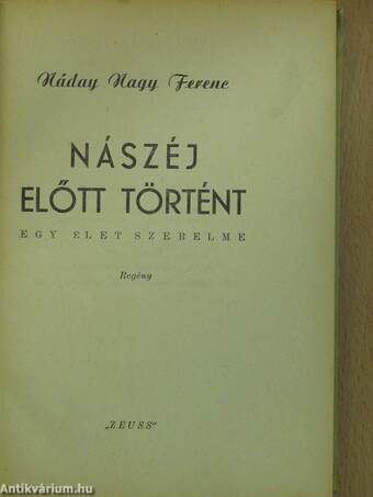 Nászéj előtt történt (dedikált példány)