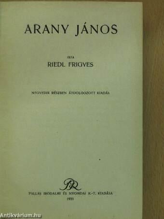 Arany János (aláírt példány)