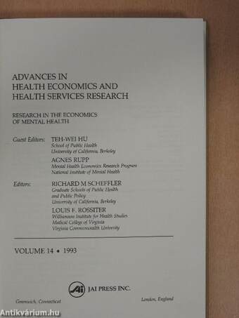 Advances in health economics and health services research 14.