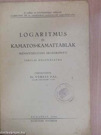 Logaritmus és kamatos-kamattáblák