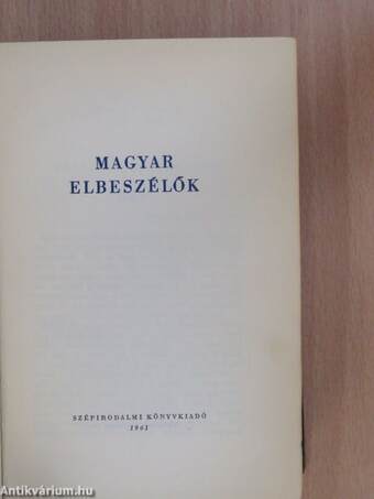 Magyar elbeszélők I-II.