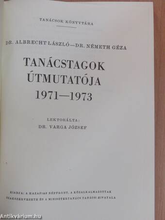 Tanácstagok útmutatója 1971-1973