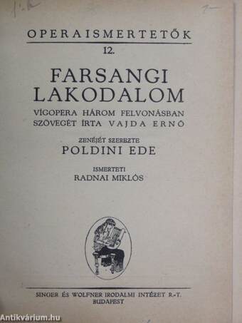 Poldini: Farsangi lakodalom