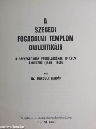 A szegedi fogadalmi templom dialektikája