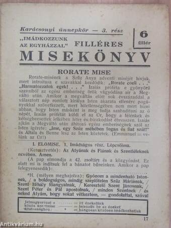 Filléres Misekönyv (nem teljes sorozat)