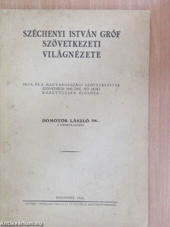 Széchenyi István gróf szövetkezeti világnézete