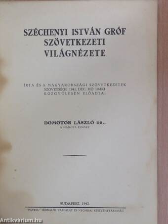 Széchenyi István gróf szövetkezeti világnézete