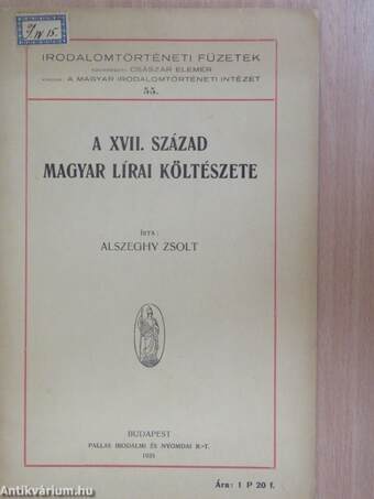A XVII. század magyar lírai költészete