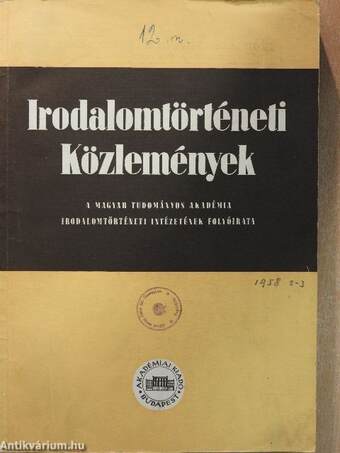 Irodalomtörténeti Közlemények 1958/2-3.