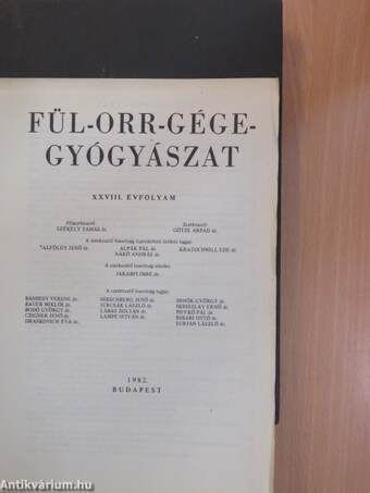 Fül-orr-gégegyógyászat 1982.