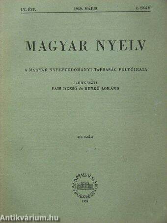 Magyar Nyelv 1959. május