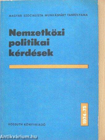 Nemzetközi politikai kérdések 1974-1975