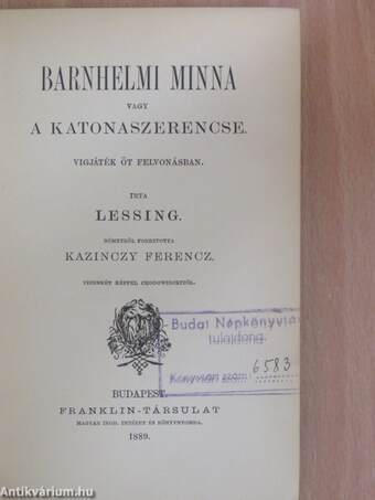 Barnhelmi Minna vagy a katonaszerencse