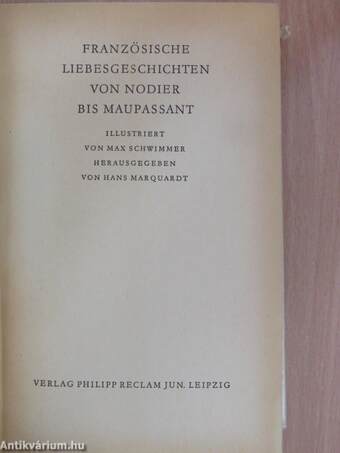 Französische Liebesgeschichten von Nodier bis Maupassant