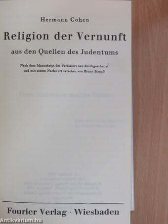 Religion der Vernunft aus den Quellen des Judentums