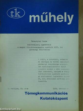 TK műhely 1979. október 31.