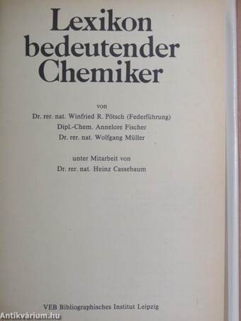 Lexikon Bedeutender Chemiker