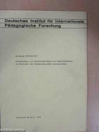 Untersuchung zur Sprachausbildung von Russischlehrern an deutschen und österreichischen Universitäten