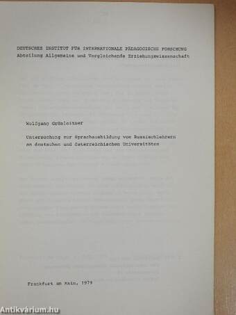 Untersuchung zur Sprachausbildung von Russischlehrern an deutschen und österreichischen Universitäten