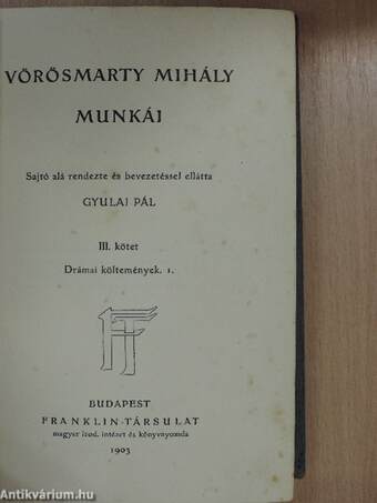 Vörösmarty Mihály munkái III.