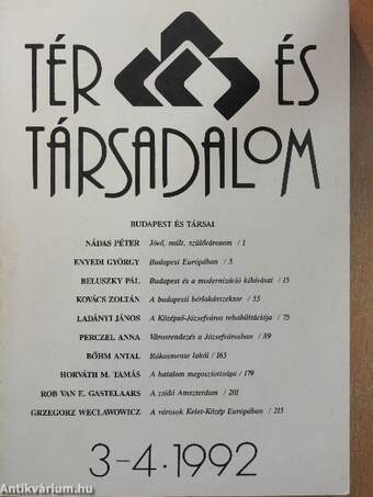 Tér és Társadalom 1992/3-4.