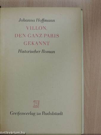 Villon, den ganz Paris gekannt