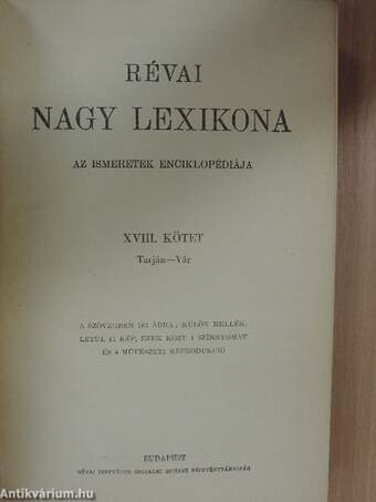 Révai nagy lexikona 18. (töredék)