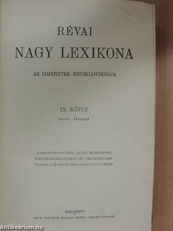 Révai nagy lexikona 9. (töredék)